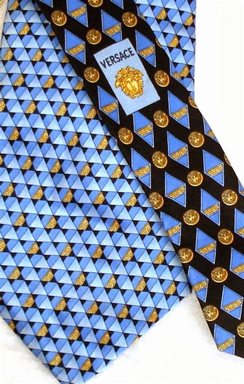 versace blue tie|Versace tie vintage.